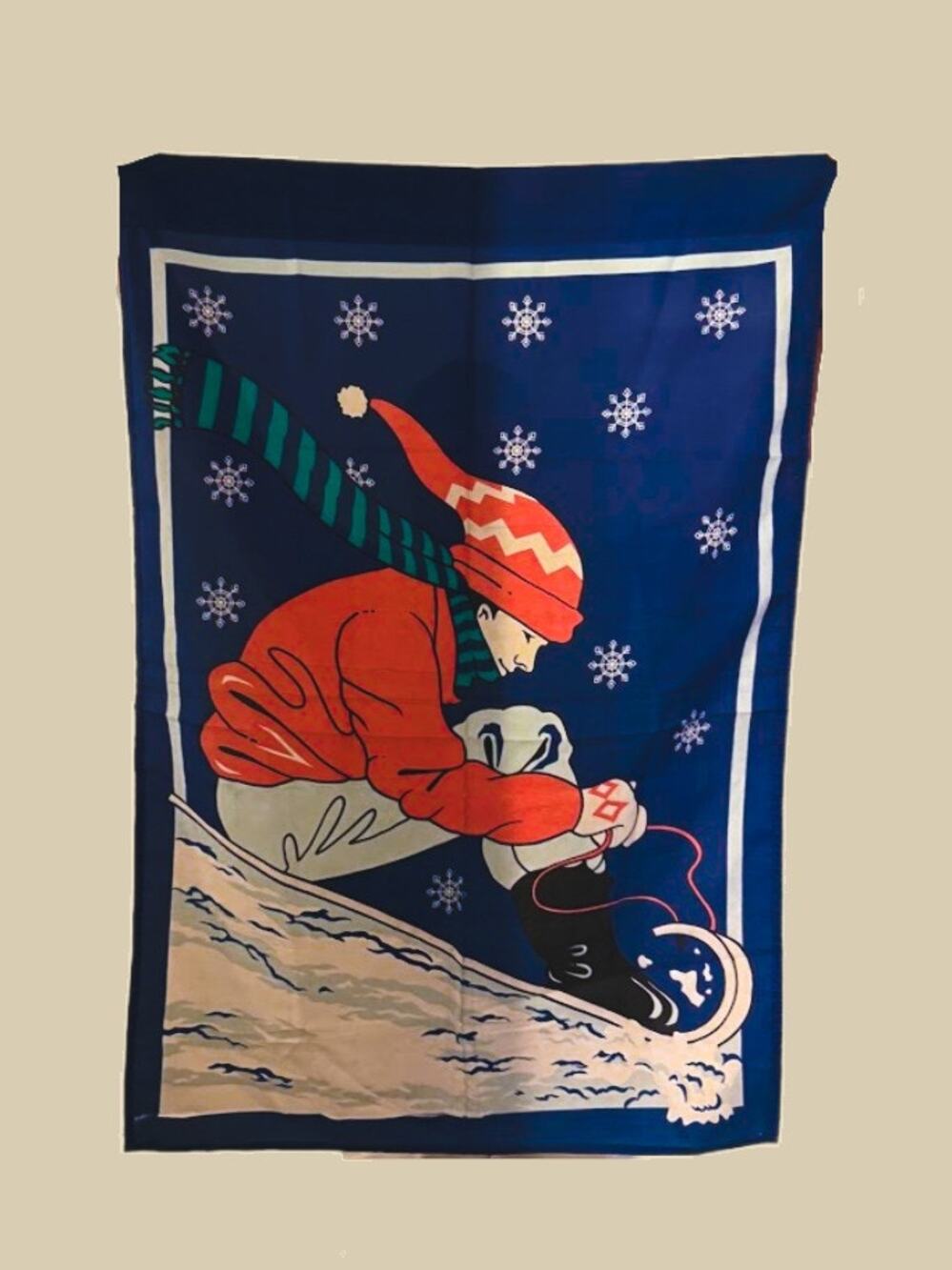 Winter Sled Ride Nylon Decorative Flag 29"x 41.5” Down Hill Sledder